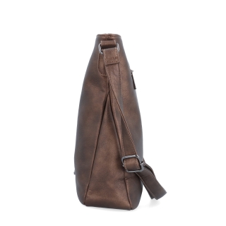 Crossbody kabelka s jednoduchým prešívaním Tangerin materiál syntetická koža zapínanie na zips farba metalíza veľkosť stredná 8003 BR Z boku