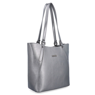 Priestranná shopper kabelka cez rameno Le Sands materiál syntetická koža zapínanie na zips farba metalíza veľkosť veľká 7703 TI
