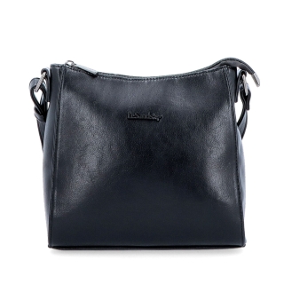 Minimalistická crossbody kabelka do mesta Le Sands materiál syntetická koža zapínanie na zips farba čierna veľkosť malá 7706 C Spredu