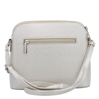 Elegantná crossbody kabelka s čistým dizajnom Le Sands materiál syntetická koža zapínanie na zips farba béžová veľkosť malá 4607 PRL Zozadu