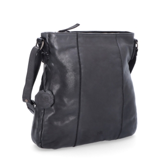 Kožená crossbody kabelka s prešívaním Noelia Bolger materiál kože zapínanie na zips farba čierna veľkosť stredná NB 2002 C