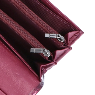 Elegantná dlhá peňaženka Carmelo materiál kože zapínanie na cvok farba ružová veľkosť veľká 2109 M F Detail