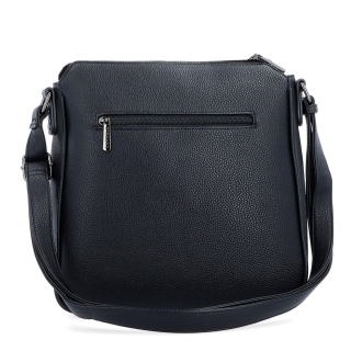 Stredná crossbody kabelka s predným vreckom na cvoček Carmelo materiál syntetická koža zapínanie na zips farba čierna veľkosť stredná 4331 C Zozadu