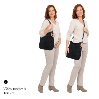 Praktická kabelka cez rameno aj crossbody s prešívaním Carmelo materiál syntetická koža zapínanie na zips farba hnedá veľkosť stredná 4656 TH Na postave