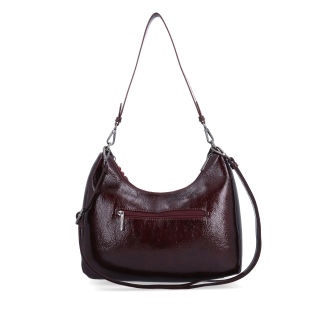 Kabelka cez rameno aj crossbody s odnímateľnými popruhmi Le Sands materiál syntetická koža zapínanie na zips farba vínová veľkosť stredná 4637 BO Zozadu