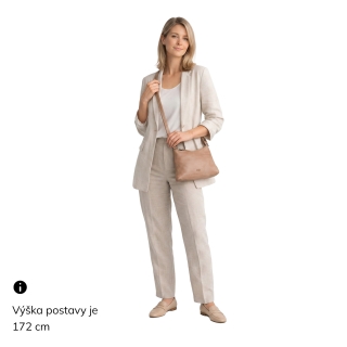 Praktická kožená crossbody na každý deň Noelia Bolger materiál kože zapínanie na zips farba béžová veľkosť malá NB 2406 BE Na postave