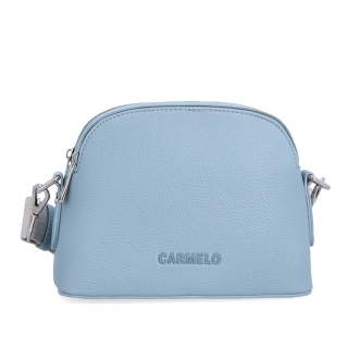 Malá crossbody kabelka so širokým popruhom Carmelo materiál syntetická koža zapínanie na zips farba modrá veľkosť malá 4355 SM Spredu