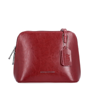 Kožená crossbody kabelka s premysleným členením Noelia Bolger materiál kože zapínanie na zips farba červená veľkosť malá NB 0115 TCV Spredu