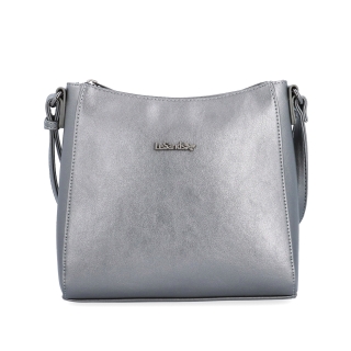 Minimalistická crossbody kabelka do mesta Le Sands materiál syntetická koža zapínanie na zips farba metalíza veľkosť malá 7706 TI Spredu