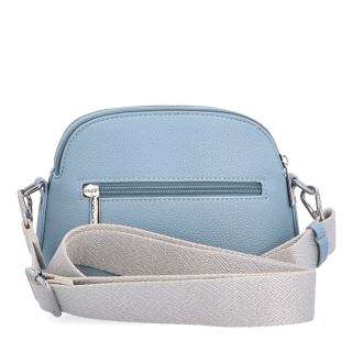 Malá crossbody kabelka so širokým popruhom Carmelo materiál syntetická koža zapínanie na zips farba modrá veľkosť malá 4355 SM Zozadu