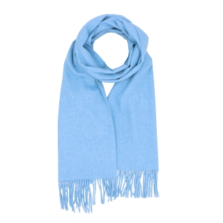 Elegantný jednofarebný šál so strapcami Noelia Bolger materiál Polyester s prímesou vlny farba modrá KZ003 - 06