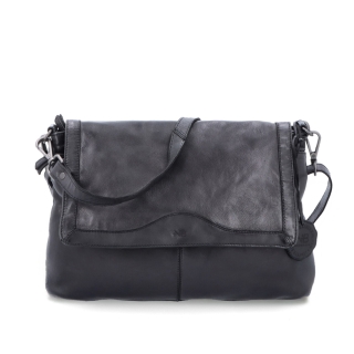 Crossbody kabelka z pravej kože s chlopňou Noelia Bolger materiál kože zapínanie s chlopňou farba čierna veľkosť stredná NB 2024 C Spredu