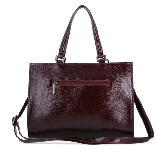 Kabelka do ruky s odnímateľným crossbody popruhom a príveskom Le Sands Le Sands materiál syntetická koža zapínanie na zips farba vínová veľkosť stredná 4638 BO Zozadu