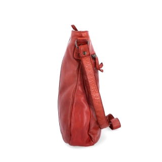 Kožená crossbody kabelka s prešívaním Noelia Bolger materiál kože zapínanie na zips farba červená veľkosť stredná NB 2002 CV Z boku