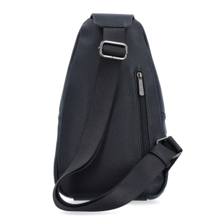 Praktický bodybag so zipsom Carmelo materiál syntetická koža zapínanie na zips farba čierna veľkosť stredná 4356 C Zozadu