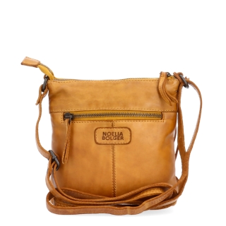 Elegantná kožená crossbody kabelka Noelia Bolger materiál kože zapínanie na zips farba žltá veľkosť malá NB 2415 ZLU Zozadu