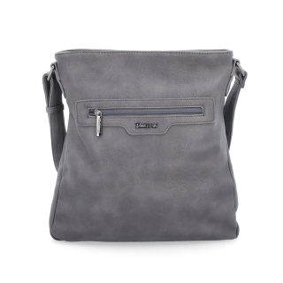 Crossbody kabelka s vonkajšími vreckami Tangerin materiál syntetická koža zapínanie na zips farba sivá veľkosť stredná 8008 TS Spredu
