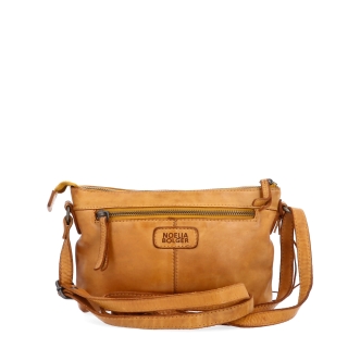 Kožená crossbody s čistými líniami Noelia Bolger materiál kože zapínanie na zips farba žltá veľkosť malá NB 2414 ZLU Zozadu