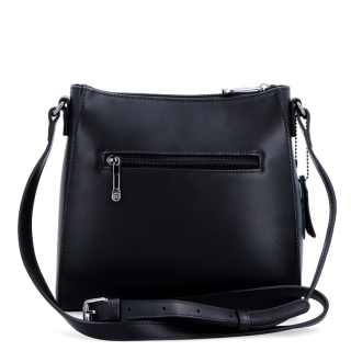 Kožená kabelka crossbody Noelia Bolger Noelia Bolger materiál kože zapínanie na zips farba čierna veľkosť malá NB 0097 C Zozadu