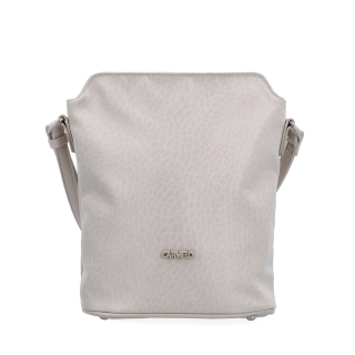 Praktická crossbody kabelka s extra vreckom Carmelo materiál nylon zapínanie na zips farba béžová veľkosť malá 6607 BE LE Spredu
