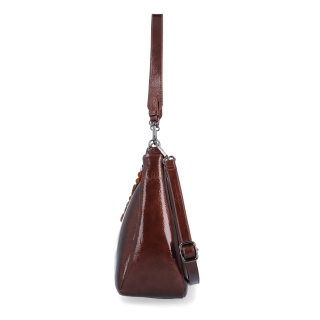 Kabelka cez rameno aj crossbody s odnímateľnými popruhmi Le Sands materiál syntetická koža zapínanie na zips farba hnedá veľkosť stredná 4637 H Z boku