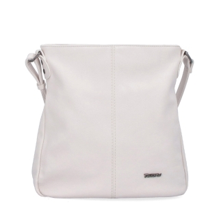 Crossbody kabelka s jednoduchým prešívaním Tangerin materiál syntetická koža zapínanie na zips farba béžová veľkosť stredná 8003 K Spredu