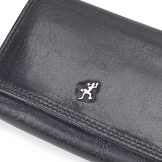Štýlová kožená peňaženka Cosset materiál kože zapínanie na cvok farba čierna veľkosť stredná 4511 Komodo C Logo