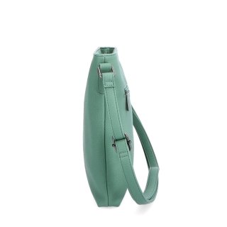 Crossbody kabelka so zipsom Carmelo materiál syntetická koža zapínanie na zips farba zelená veľkosť malá 4324 ZE Z boku