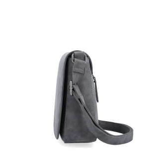 Elegantná crossbody kabelka s chlopňou Tangerin materiál syntetická koža zapínanie na zips farba sivá veľkosť stredná 1115 ANT Z boku