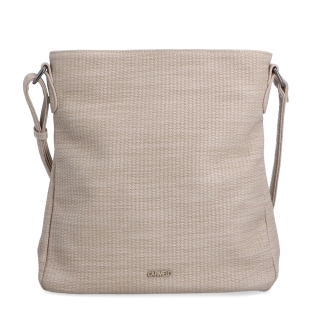 Crossbody kabelka strednej veľkosti Carmelo materiál syntetická koža zapínanie na zips farba béžová veľkosť stredná 4305 BE Spredu