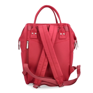 Veľký praktický batoh Carmelo Carmelo materiál nylon zapínanie na zips farba červená veľkosť veľká 4319 CV Zozadu