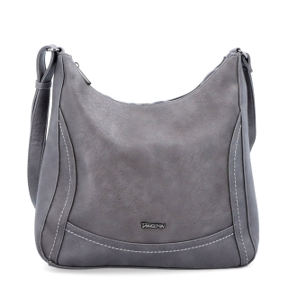 Mestská crossbody kabelka zo syntetickej kože Tangerin materiál syntetická koža zapínanie na zips farba sivá veľkosť stredná 8046 TS Spredu