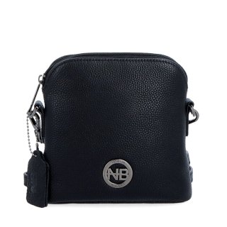 Malá kožená crossbody kabelka Noelia Bolger materiál kože zapínanie na zips farba čierna veľkosť malá NB 3017 C Spredu