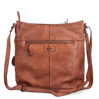 Kožená kabelka s perforáciou a nastaviteľným crossbody popruhom Noelia Bolger materiál kože zapínanie na zips farba koňaková veľkosť stredná NB 2029 KO Zozadu