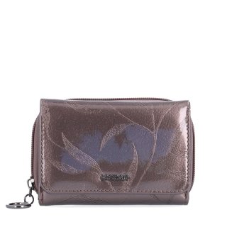Elegantná lakovaná kožená peňaženka Carmelo materiál kože zapínanie na zips farba taupe veľkosť malá 2105 L T