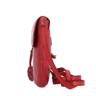 Kožená crossbody taška s chlopňou Noelia Bolger materiál kože zapínanie s chlopňou farba červená veľkosť malá NB 2418 CV Z boku