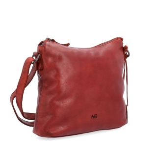 Kožená crossbody kabelka s moderným dizajnom Noelia Bolger materiál kože zapínanie na zips farba červená veľkosť malá NB 2400 CV