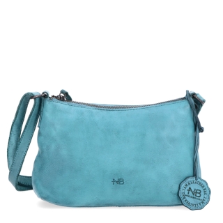 Praktická kožená crossbody na každý deň Noelia Bolger materiál kože zapínanie na zips farba tyrkysová veľkosť malá NB 2406 TYR Spredu