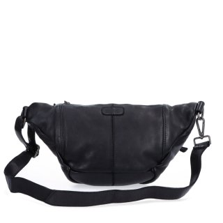 Moderná kožená crossbody ľadvinka s dvoma zipsami Noelia Bolger materiál kože zapínanie na zips farba čierna veľkosť stredná NB 2035 C Zozadu