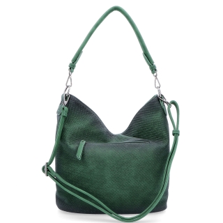 Crossbody hobo bag Indee materiál syntetická koža zapínanie na zips farba zelená veľkosť stredná 6318 TZE Zozadu