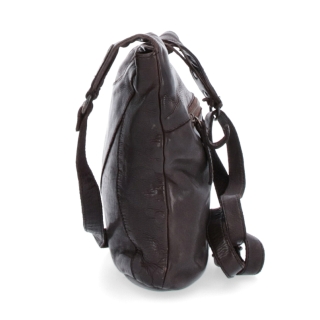 Elegantná kožená crossbody kabelka s vreckami Noelia Bolger materiál kože zapínanie na zips farba hnedá veľkosť malá NB 2101 H Z boku