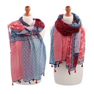 Ľahká šatka s originálnym vzorom Noelia Bolger materiál Viskóza a bavlna farba multicolor KL506 - 04