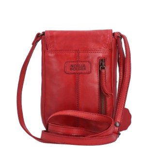 Kožená crossbody taška s chlopňou Noelia Bolger materiál kože zapínanie s chlopňou farba červená veľkosť malá NB 2418 CV Zozadu
