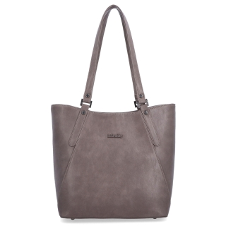 Priestranná shopper kabelka cez rameno Le Sands materiál syntetická koža zapínanie na zips farba taupe veľkosť veľká 7703 T Spredu