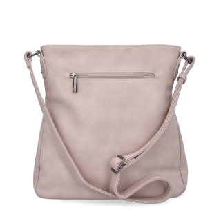 Crossbody kabelka s jednoduchým prešívaním Tangerin materiál syntetická koža zapínanie na zips farba ružová veľkosť stredná 8003 LI Zozadu
