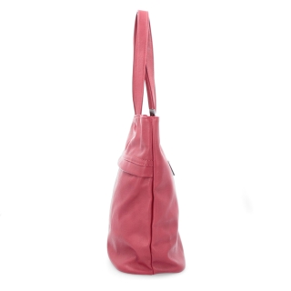 Veľká shopper kabelka z mäkšej syntetickej kože Tangerin materiál syntetická koža zapínanie na zips farba červená veľkosť veľká 8010 CV Z boku