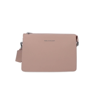 Elegantná crossbody kabelka Noelia Bolger materiál kože zapínanie na zips farba nude veľkosť malá NB 0042 N Spredu