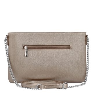 Elegantná crossbody kabelka s jemným leskom Le Sands materiál syntetická koža zapínanie na zips farba metalíza veľkosť malá 4608 ZL Zozadu