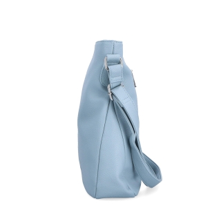 Dizajnová crossbody kabelka Carmelo materiál syntetická koža zapínanie na zips farba modrá veľkosť stredná 4271 SM Z boku