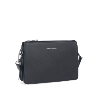 Elegantná crossbody kabelka Noelia Bolger materiál kože zapínanie na zips farba čierna veľkosť malá NB 0042 C